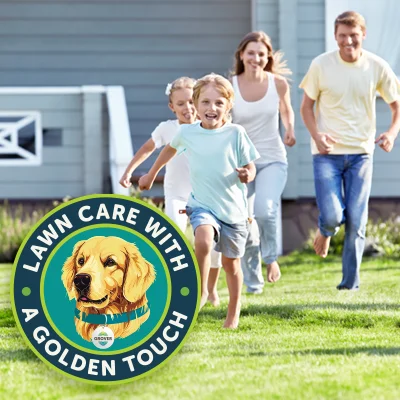 family playing outside